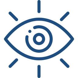 Eye icon representing vision of clarity, automation, and trust in service businesses